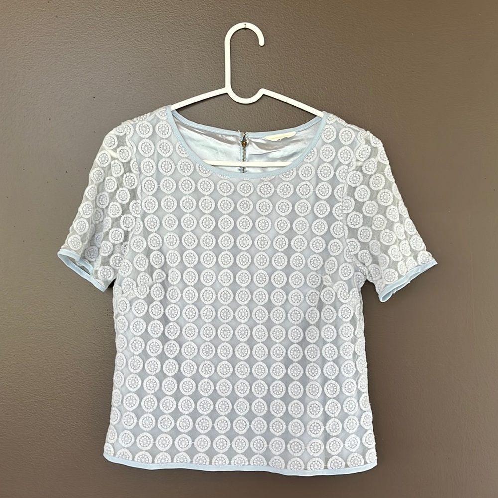 Adiva, gray, lace shirt, medium short sleeve shirt